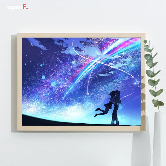 Your name anime INS romántica pintura de luz nocturna LED de cielo estrellado